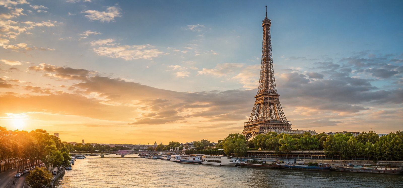Eiffel Tower and River Seine, Paris